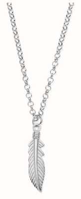 ChloBo Men's Feather Pendant Sterling Silver Necklace SCBEL3717M