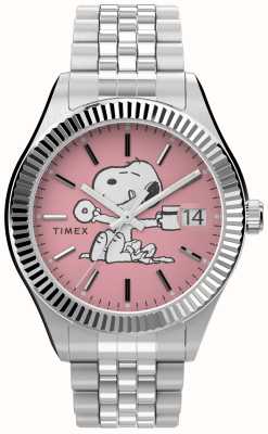 Timex Peanuts X Waterbury Legacy (36mm) Pink Dial / Stainless Steel Bracelet TW2V47400