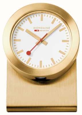 Mondaine SBB Magnet Clock (50mm) White Dial / Gold-Tone Aluminium Case A660.30318.82SBG