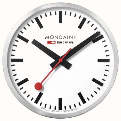 Mondaine SBB Wall Clock (40cm) White Dial / Silver-Tone Aluminium Case A995.CLOCK.16SBB