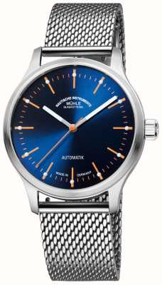 Muhle Glashutte Panova Blue Automatic (40mm) Blue Sunray Dial / Stainless Steel Milanaise Bracelet M1-40-72-MB