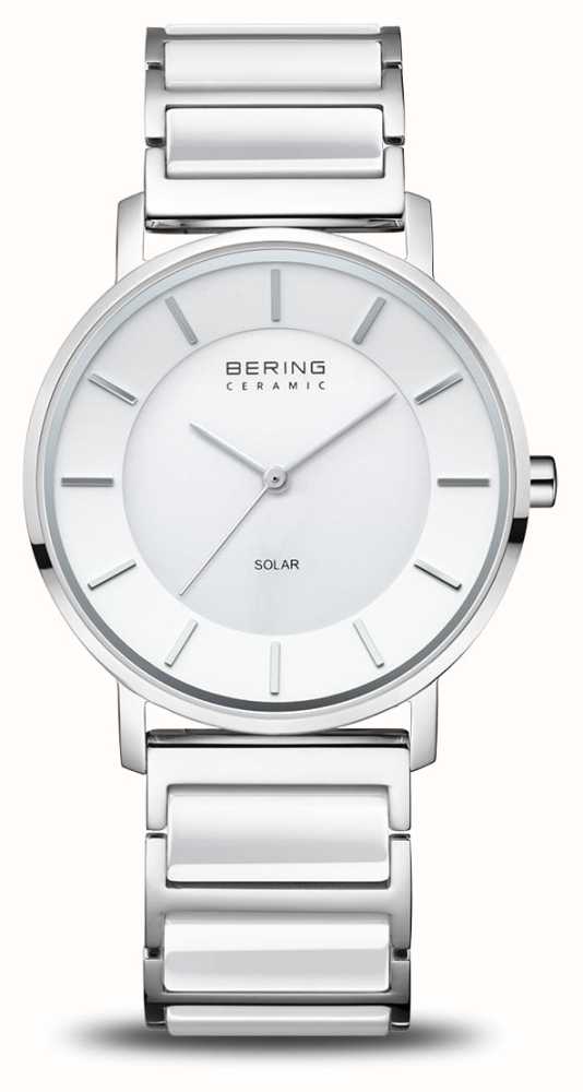 Bering Solar Polished Silver (35mm) White Dial / Stainless Steel
