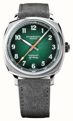 Duckworth Prestex Verimatic (39mm) Green Fumé Dial / Grey Suede Leather D891-04-G