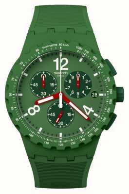 Swatch PRIMARILY GREEN (42mm) Green Chronograph Dial / Green Silicone Strap SUSG407