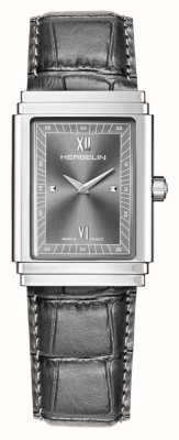 Herbelin Men's Art Deco (27mm) Grey Dial / Grey Leather Strap 17567AP04GR