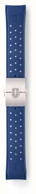 Elliot Brown Blue Tropic Rubber Brushed Stainless Deployant 22mm Strap Only STR-R53S