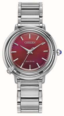 Citizen Women's L Arcly Eco-Drive (31mm) Red Dial / Stainless Steel Bracelet EM1091-67X