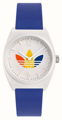 Adidas PROJECT TWO GRFX (38mm) White Logo Dial / Blue Plastic Strap AOST24070