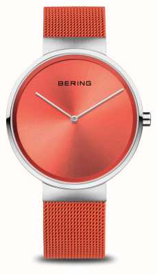 Bering Classic (39mm) Orange Dial / Orange Steel Mesh Bracelet 14539-505