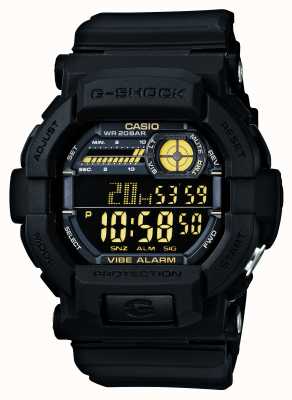 Casio G-Shock Vibrating 5 Alarm Watch Black Yellow GD-350-1BER