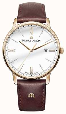 Maurice Lacroix Men's White Round Dial Brown Leather Strap EL1118-PVP01-112-1