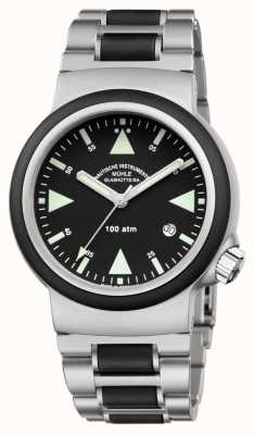 Mühle Glashütte S.A.R. Rescue-Timer Stainless Steel Band Black Dial M1-41-03-MB