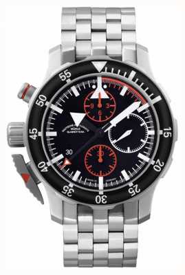 Muhle Glashutte S.A.R. Flieger-Chronograph Stainless Steel Band Black Dial M1-41-33-MB