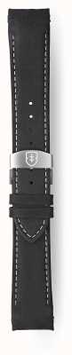 Elliot Brown Men's 22mm Black Matt Leather Deployant White Stitch Strap Only STR-L15