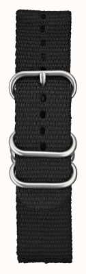 Elliot Brown Men's 22mm Black Ballistic Nylon Brushed Hardware Strap Only STR-N03