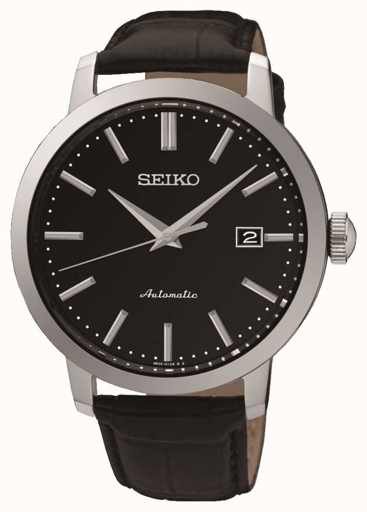 Seiko Men's Automatic Black Face Black Leather SRPA27K1 - First Class  Watches™ SGP