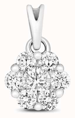 James Moore TH 9ct White Gold Diamond Cluster Pendant Only PD155W