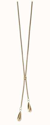 Elements Gold 9k Yellow Gold Double Teardrop Necklace GN237