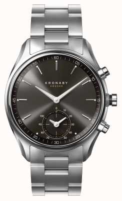 Kronaby SEKEL Hybrid Smartwatch (43mm) Black Dial / 3-Link Stainless Steel Bracelet S0720/1
