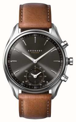 Kronaby 43mm SEKEL Bluetooth Brown Leather Black Dial A1000-0719 S0719/1