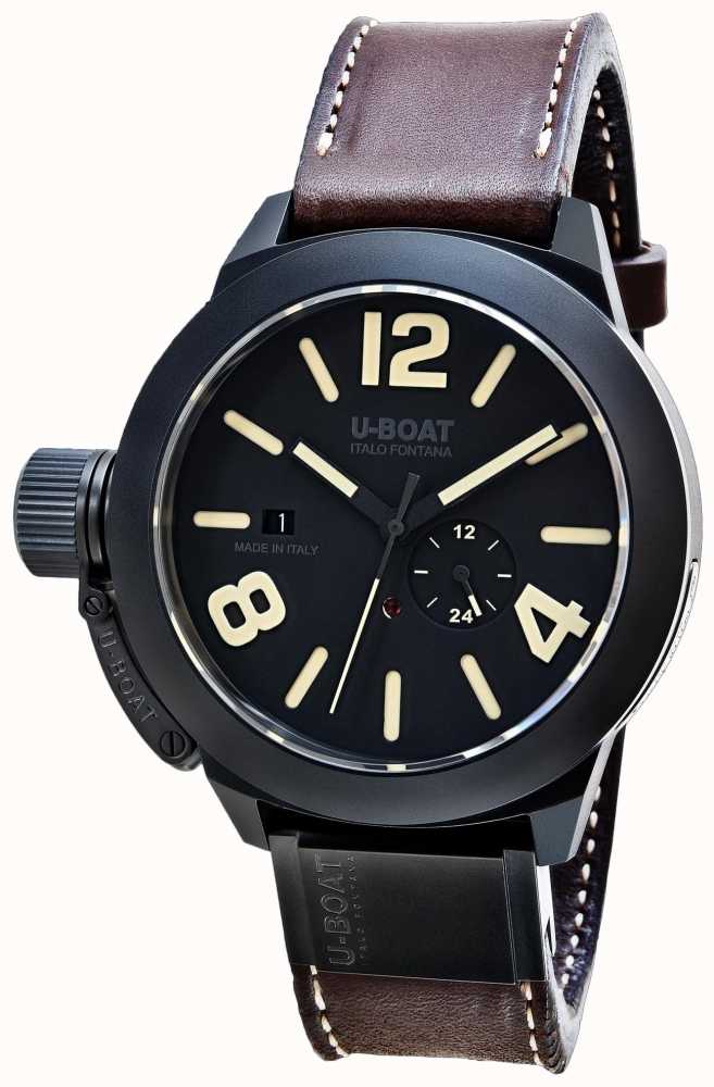 u-boat classico 48 ceramic matt automatic brown leather strap