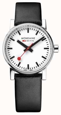 Mondaine Evo2 30mm Black Vegan Leather Strap Watch MSE.30110.LBV