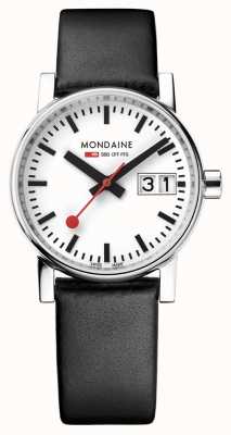 Mondaine Evo2 30mm Big Date Black Leather Strap Watch MSE.30210.LB