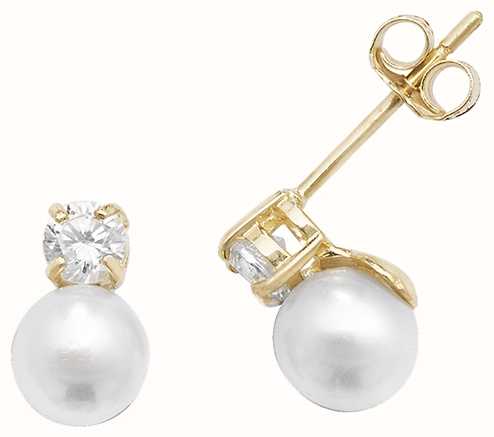 pearl and cubic zirconia stud earrings