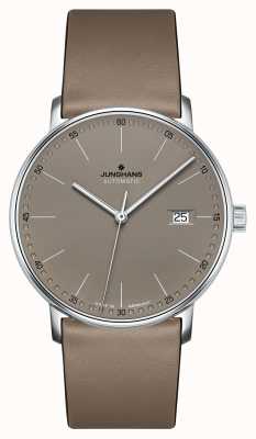 Junghans FORM A Automatic brown leather strap watch 027/4832.00