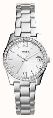 Fossil Women's Scarlette | Silver Dial | Crystal Set | Stainless Steel Bracelet ES4317