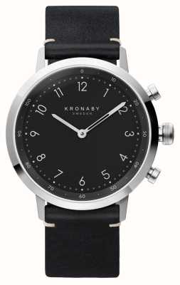 Kronaby NORD Hybrid Smartwatch (41mm) Black Dial / Black Italian Leather Strap S3126/1