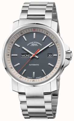 Muhle Glashutte The 29er Tag Datum Stainless Steel Bracelet Grey Dial Watch M1-25-34-MB