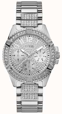 Guess Women's Silver Watch With Silver Dial And Crystals W1156L1