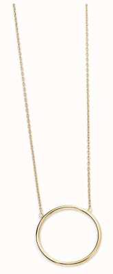 Elements Gold 9k Yellow Gold Open Circle Necklace 43cm GN224