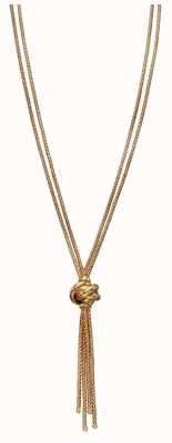 Elements Gold 9k Yellow Gold Double Strand Knot Necklace GN311