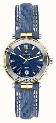Michel Herbelin Women's Newport Blue Strap Gold Plated 14255/T35