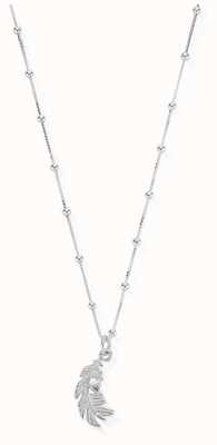 ChloBo | Women's | Silver Heart In Feather | Chain Necklace SNBB596
