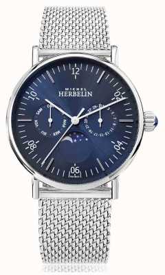 Michel Herbelin Montre Inspiration Moonphase Stainless Mesh Strap Blue Dial 12747/AP15B