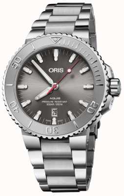 ORIS Aquis Date Relief Automatic (43.5mm) Grey Dial / Stainless Steel Bracelet 01 733 7730 4153-07 8 24 05PEB