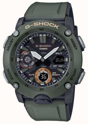 Casio | G-Shock Carbon Core Guard | Green Rubber Strap | GA-2000-3AER