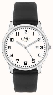 Limit | Men's Black Leather Strap | Silver/White Dial | 5741.01