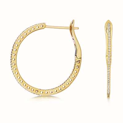 James Moore TH 18k Yellow Gold Diamond Hoop Earrings EDQ317