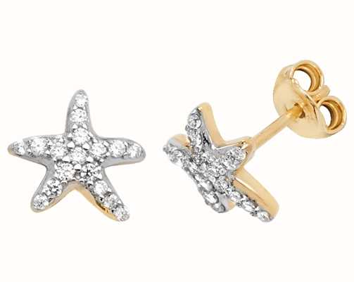 cubic zirconia starfish earrings