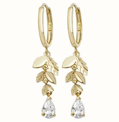 cubic zirconia leverback earrings yellow gold