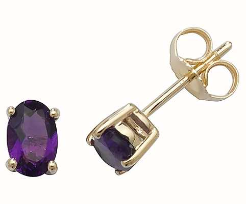 amethyst earrings gold studs