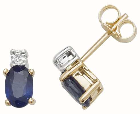 Gold sapphire clearance stud earrings