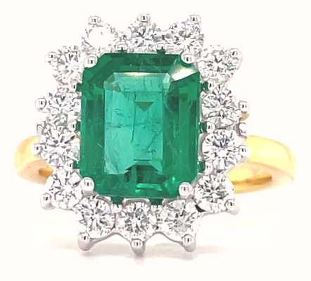 Greenspark 18ct Yellow Gold 2.37ct Emerald Diamond Ring MQ7281