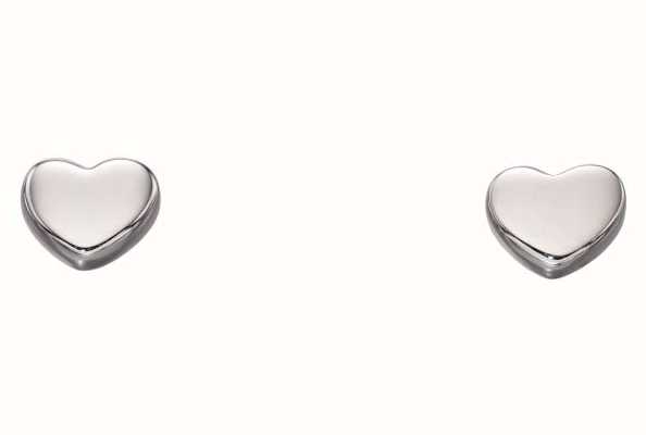 Elements Gold 9ct White Gold Small Heart Stud Earrings GE2178