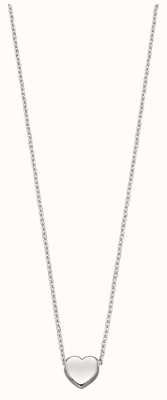 Elements Gold 9ct White Gold Plain Small Heart Necklace GN308