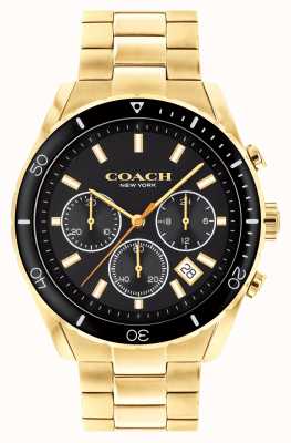 Coach Men's Preston | Gold Plated Steel Bracelet | Black Dial 14602517